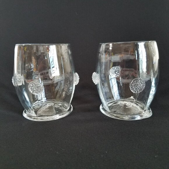 2 Juliska Cameron Double Old Fashioned Glasses READ Clear Glass 4"X4" (a) - Picture 5 of 16